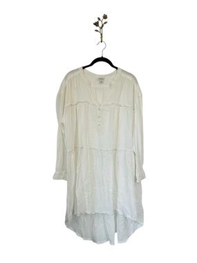 Sundance Gauze Tiered Tunic Dress Cotton Coastal Boho Beach White Size XL